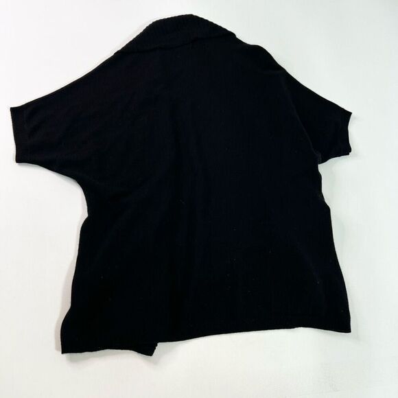 Arlotta Cardigan Sweater Women Small Black Short Sleeve Cashmere Open Front - Picture 6 of 7
